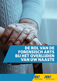 Flyer over de rol van de forensisch arts bij het overlijden van een naaste