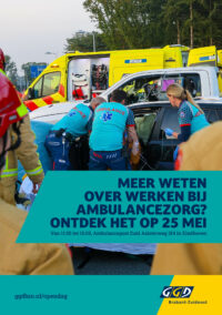 Cover van de flyer over de open dag ambulancezorg GGD Brabant-Zuidoost - post Eindhoven-Zuid